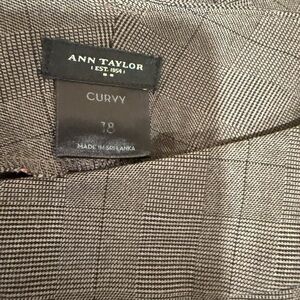 Ann Taylor Black and Gray Plaid Trousers